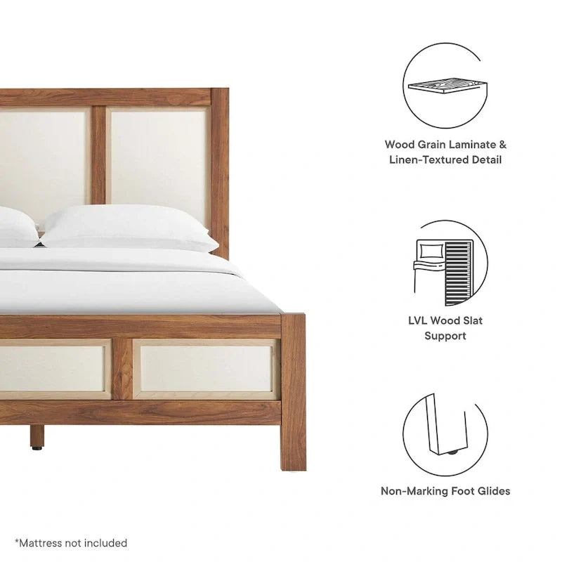 Capri Queen Platform Bed with Wood Grain Finish 7