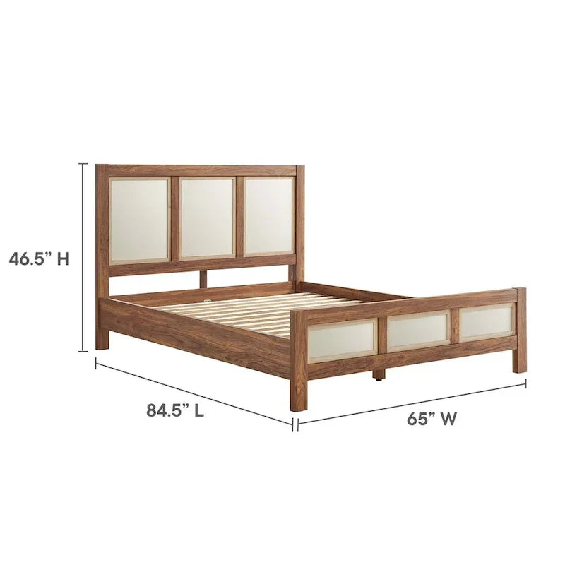 Capri Queen Platform Bed with Wood Grain Finish 8