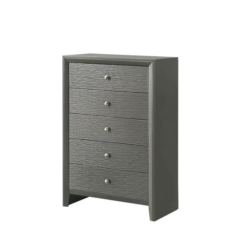 3-Piece Gunmetal Gray Panel Bedroom Set by Sim 8
