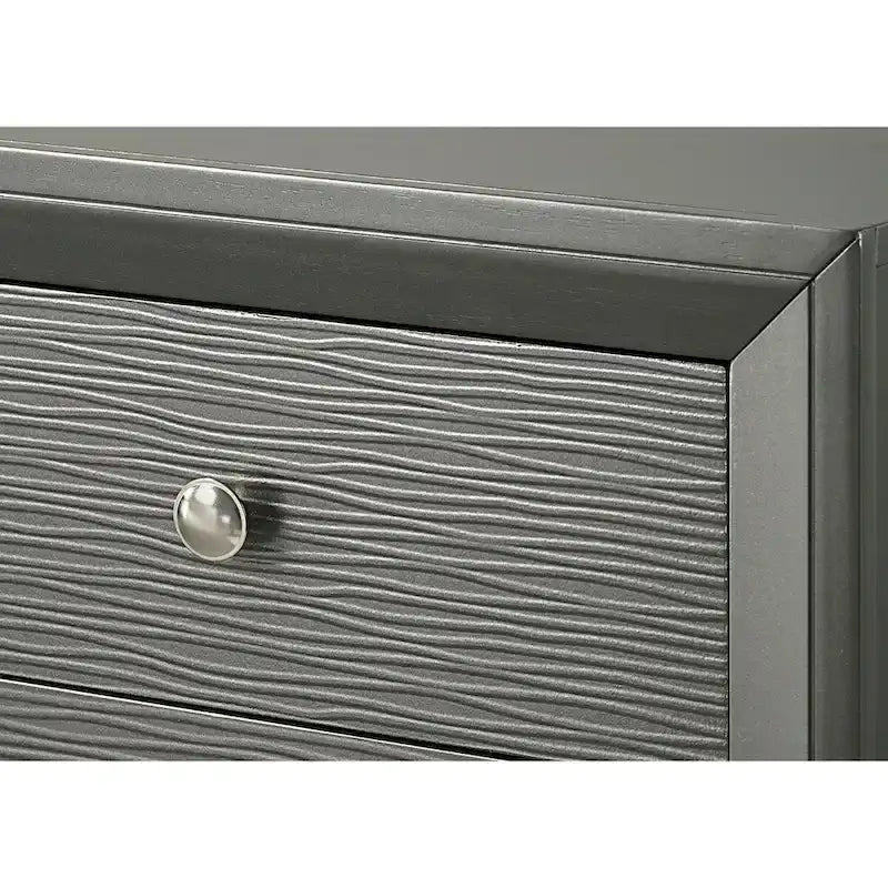3-Piece Gunmetal Gray Panel Bedroom Set by Sim 12