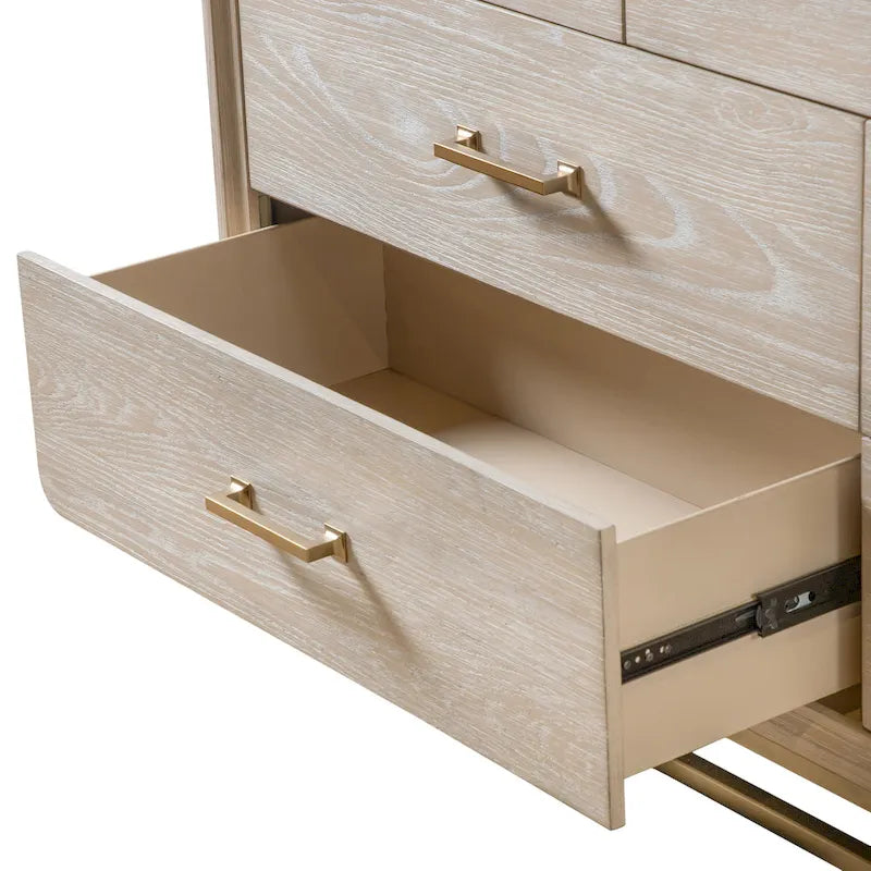 Drayden Transitional Solid Wood 7-Drawer Dresser with Metal Legs by Furniture of America 8