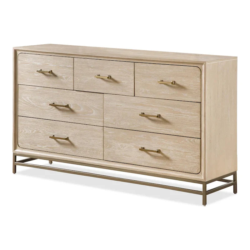 Drayden Transitional Solid Wood 7-Drawer Dresser with Metal Legs by Furniture of America 9