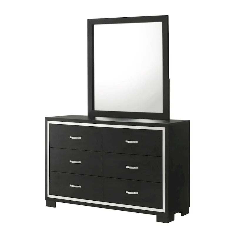 Pedro 6-Piece Black Velvet Upholstered Bedroom Collection 5