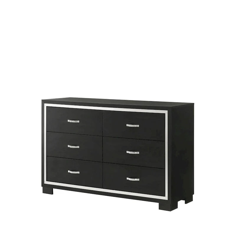 Pedro 6-Piece Black Velvet Upholstered Bedroom Collection 6