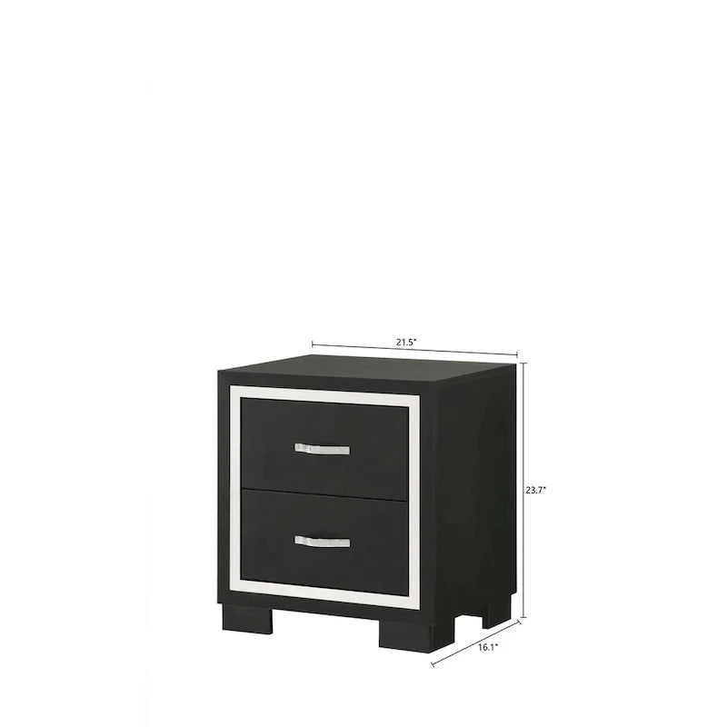 Pedro 6-Piece Black Velvet Upholstered Bedroom Collection 11