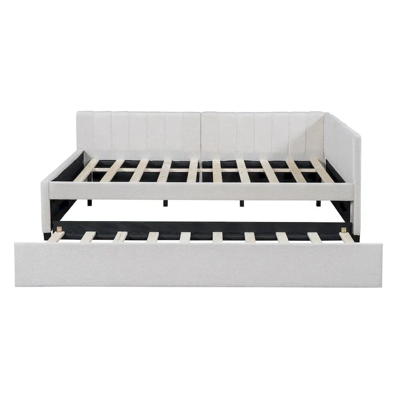 Merax Upholstered Full-Size Daybed with Trundle Feature 3