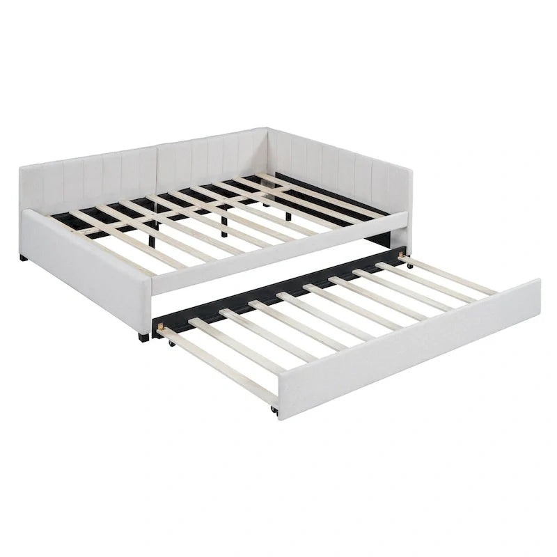 Merax Upholstered Full-Size Daybed with Trundle Feature 5