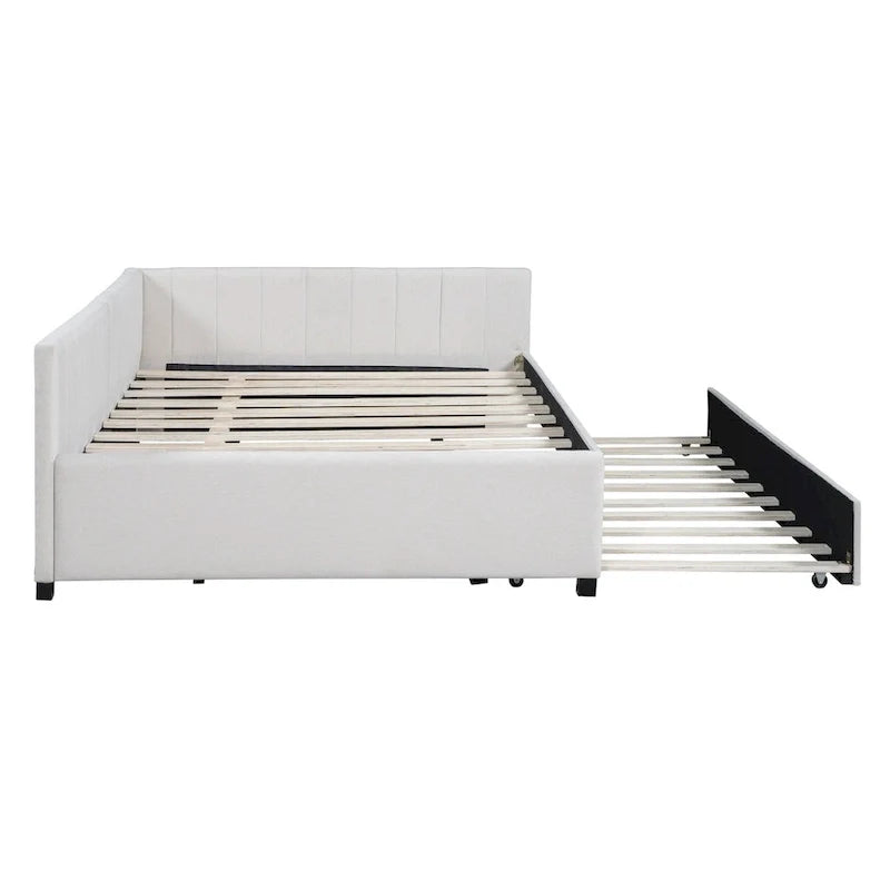 Merax Upholstered Full-Size Daybed with Trundle Feature 6