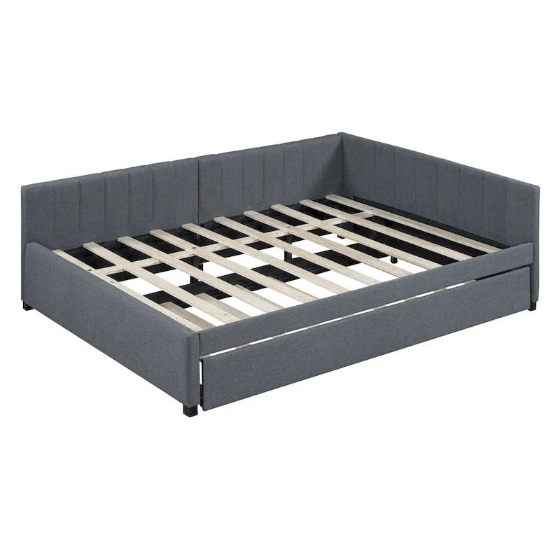 Merax Upholstered Full-Size Daybed with Trundle Feature 12