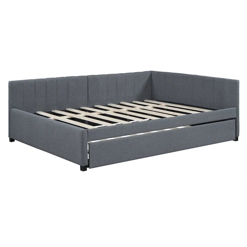 Merax Upholstered Full-Size Daybed with Trundle Feature 14