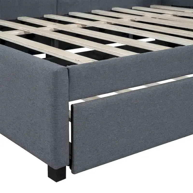 Merax Upholstered Full-Size Daybed with Trundle Feature 15