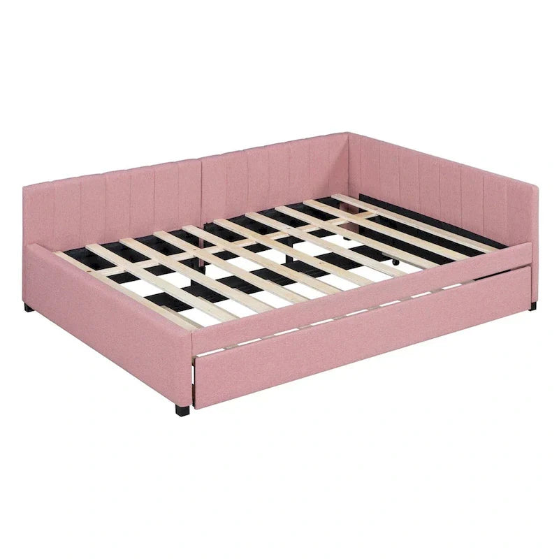 Merax Upholstered Full-Size Daybed with Trundle Feature 27