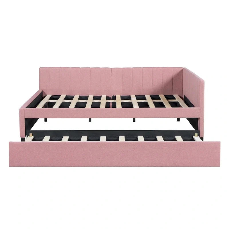 Merax Upholstered Full-Size Daybed with Trundle Feature 28