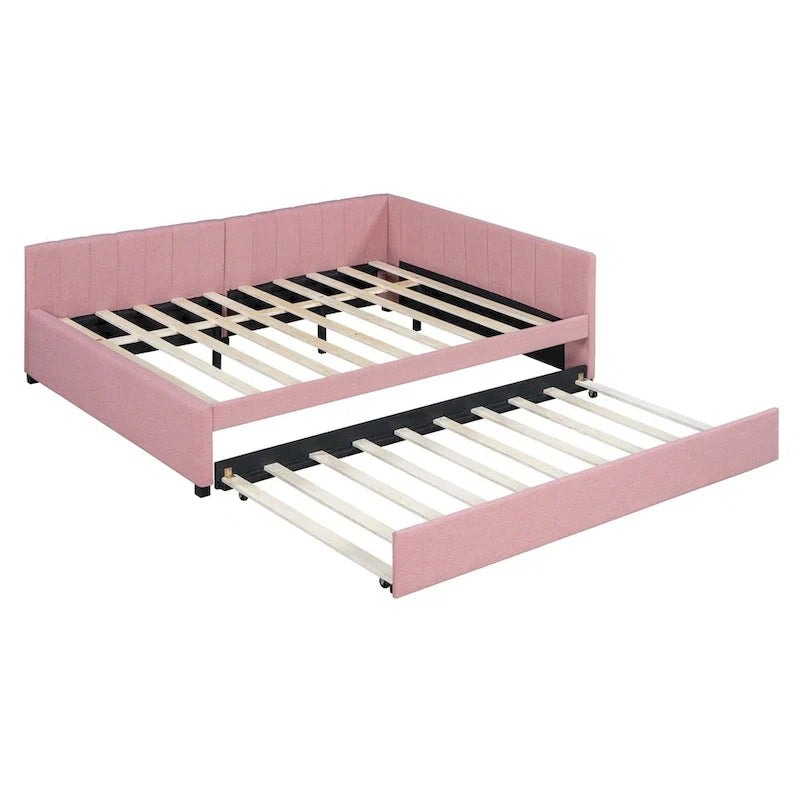 Merax Upholstered Full-Size Daybed with Trundle Feature 29