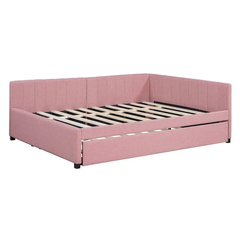 Merax Upholstered Full-Size Daybed with Trundle Feature 30