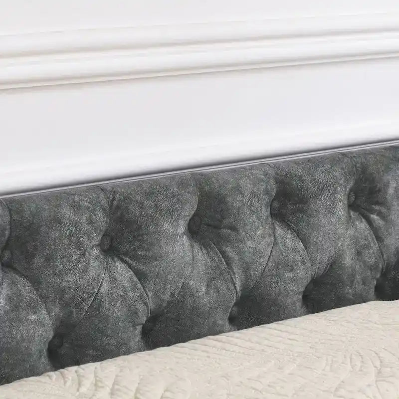Upholstered Tufted Queen Size Daybed Sofa Bed with Storage Drawers 6