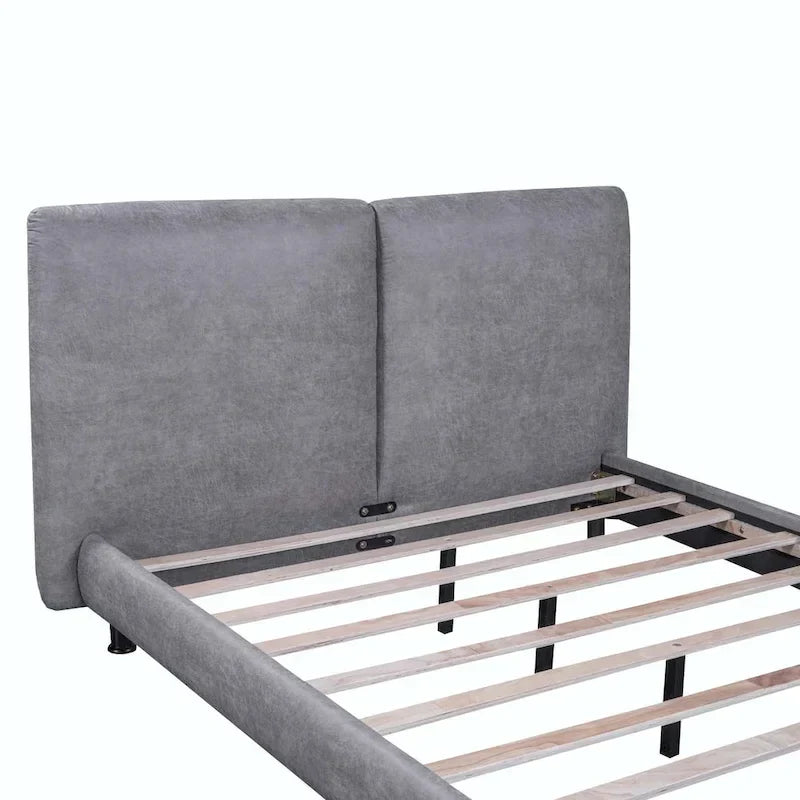 Queen-Sized Polyester Platform Bed Featuring Dual Oversized Headrests 9