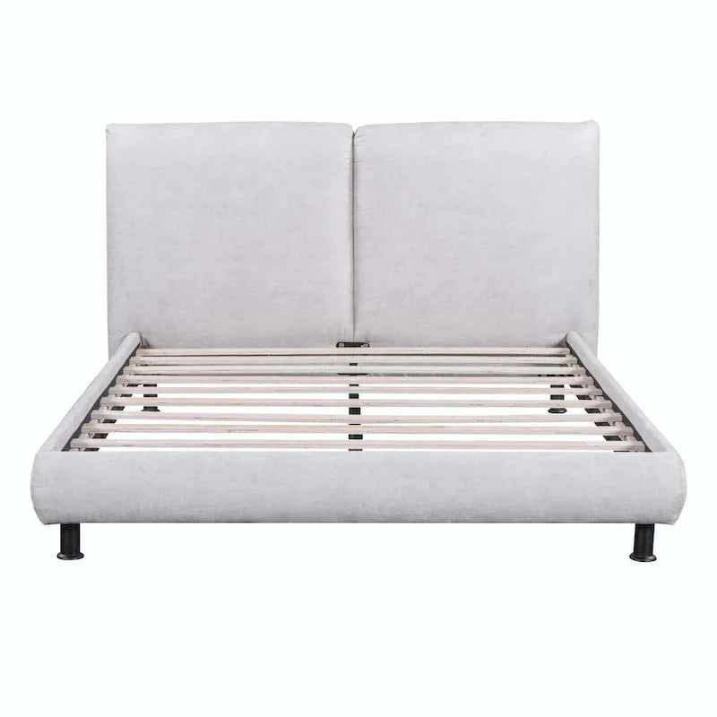 Queen-Sized Polyester Platform Bed Featuring Dual Oversized Headrests 13