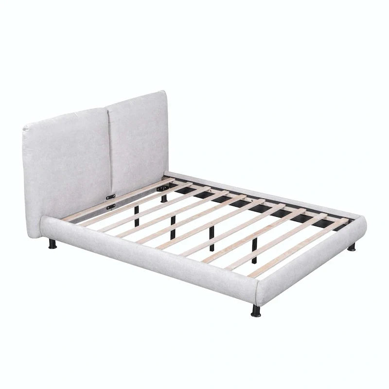 Queen-Sized Polyester Platform Bed Featuring Dual Oversized Headrests 14