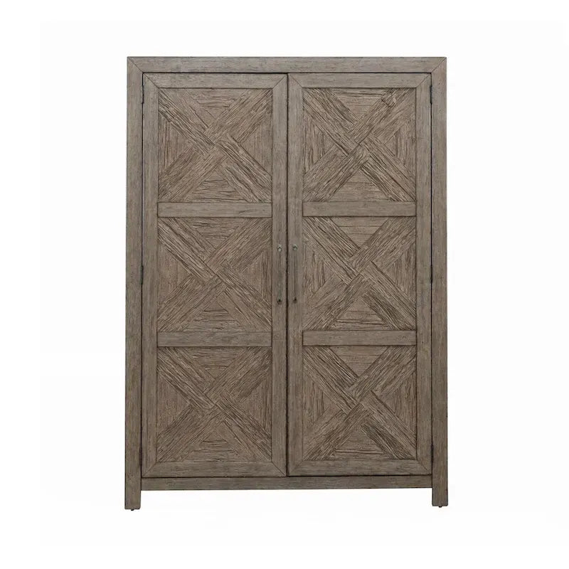 Skyview Lodge Cobblestone Oak Armoire - Spacious Bedroom Storage (54" W x 20" D x 75" H) 3