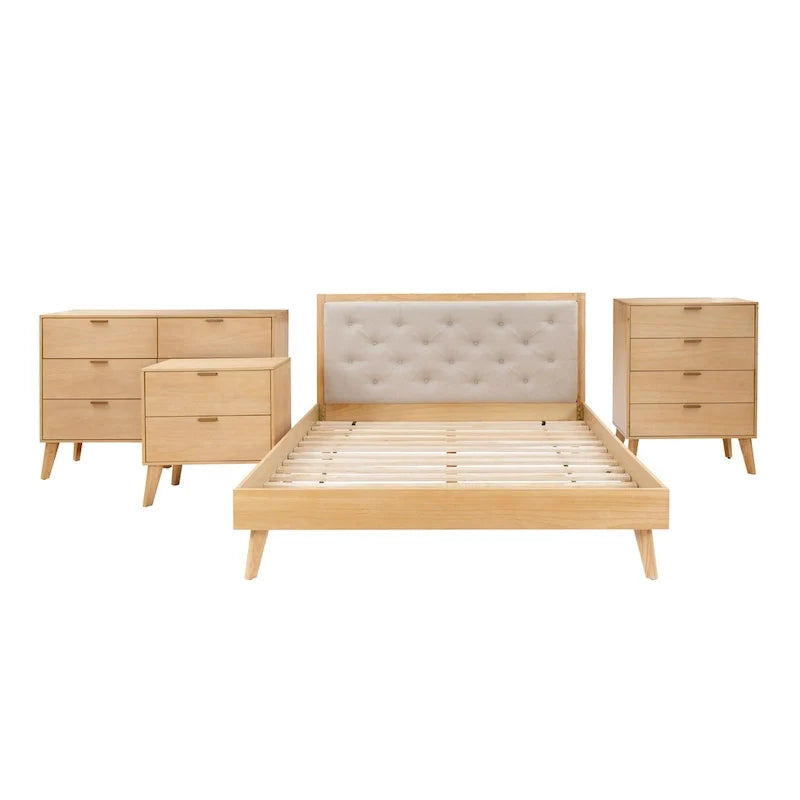 Carter 4-Piece Queen Bedroom Set in Natural Wood Finish 8