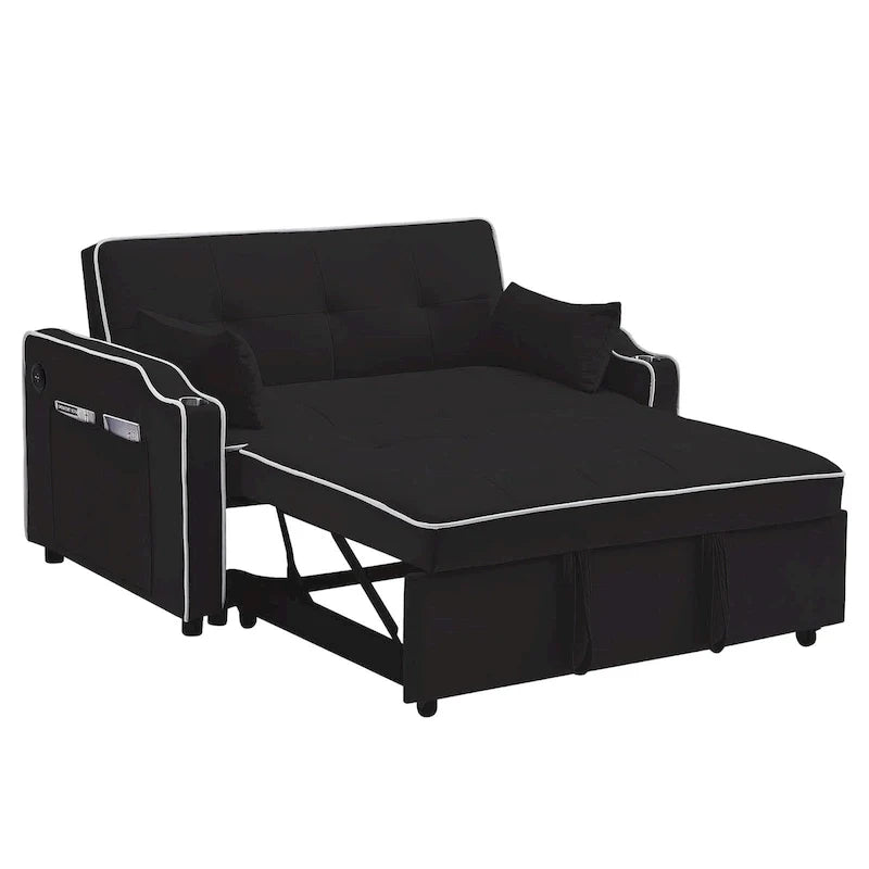 3-in-1 Modern Velvet Sleeper Sofa Bed: Convertible Loveseat with Pull-Out Bed 16