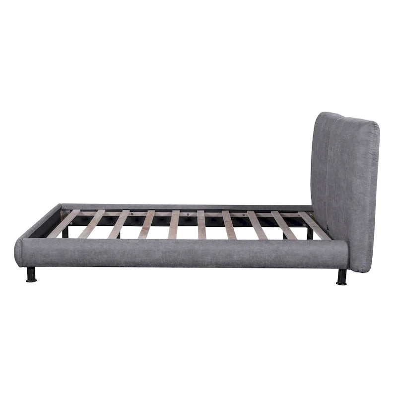 Queen Platform Bed with Dual Oversized Headrests 4