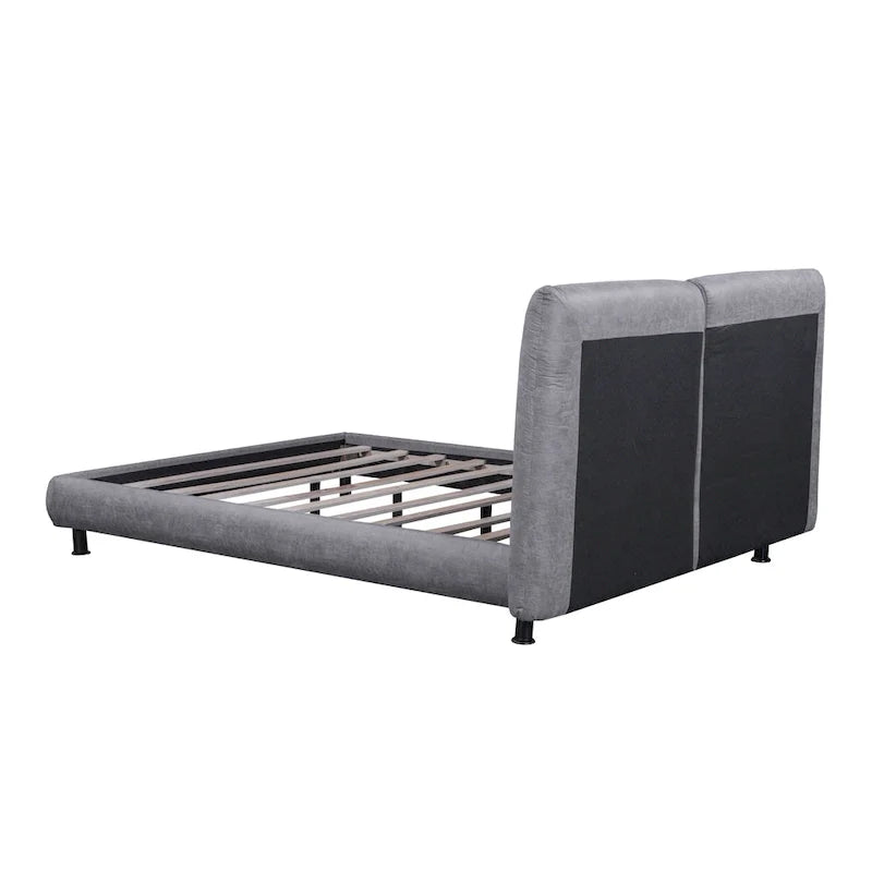 Queen Platform Bed with Dual Oversized Headrests 7