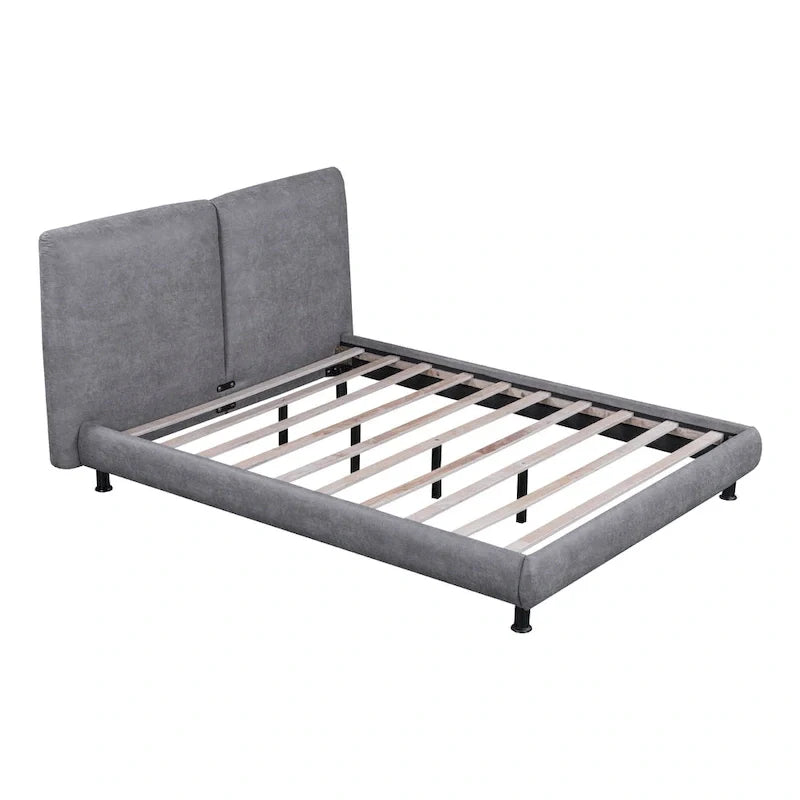 Queen Platform Bed with Dual Oversized Headrests 9