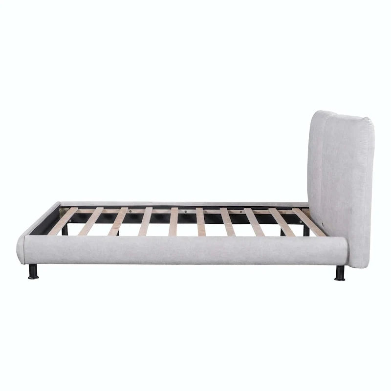 Queen Platform Bed with Dual Oversized Headrests 13