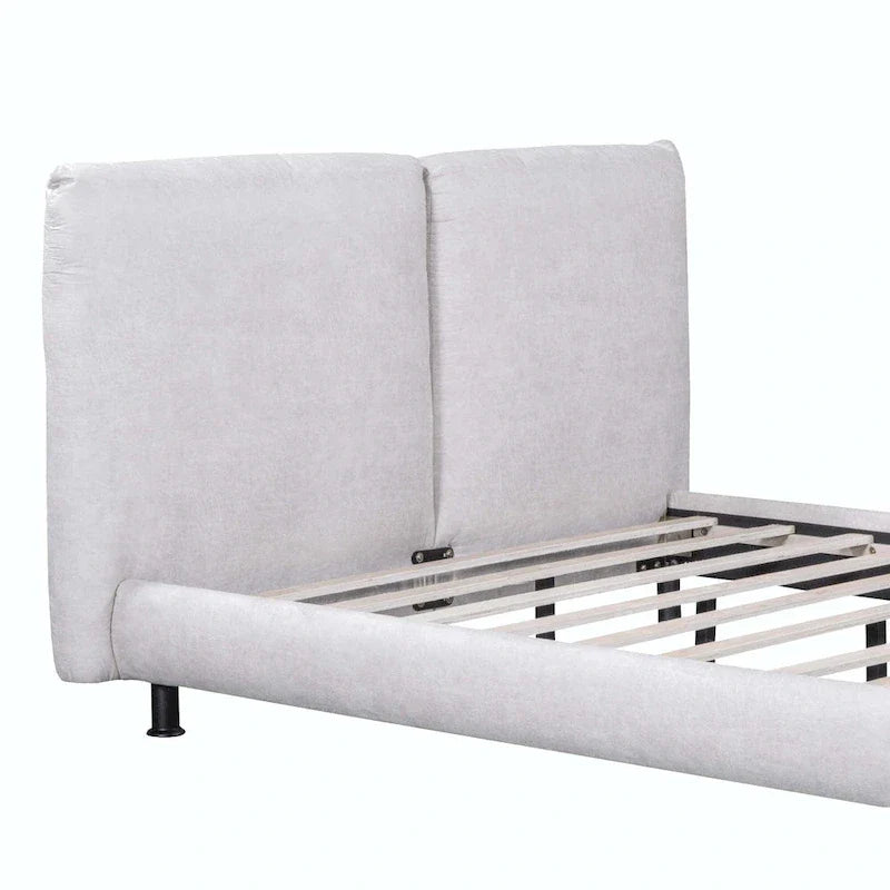 Queen Platform Bed with Dual Oversized Headrests 14