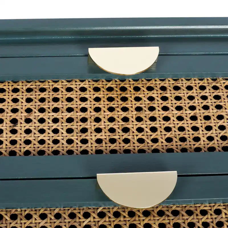 Natural Rattan 2-Drawer Side Table - Perfect for Bedroom, Living Room, or Study 2