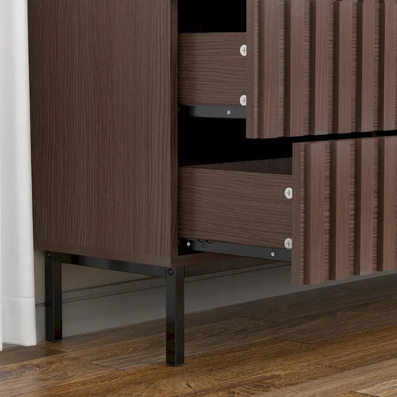 Mid-Century Modern Nightstand with 2 Drawers and Storage - Stylish Bedside Accent Table 6