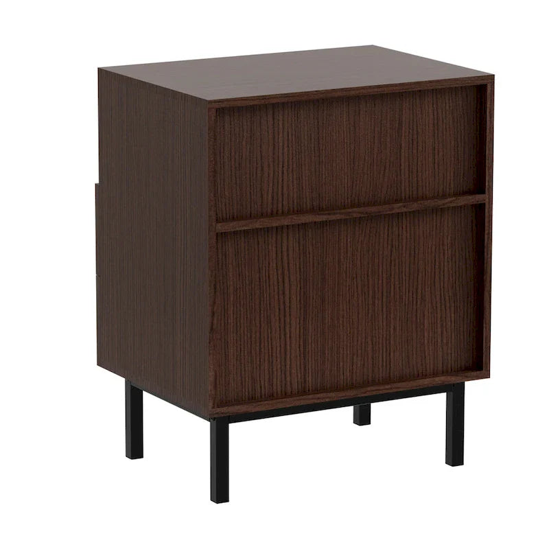 Mid-Century Modern Nightstand with 2 Drawers and Storage - Stylish Bedside Accent Table 7