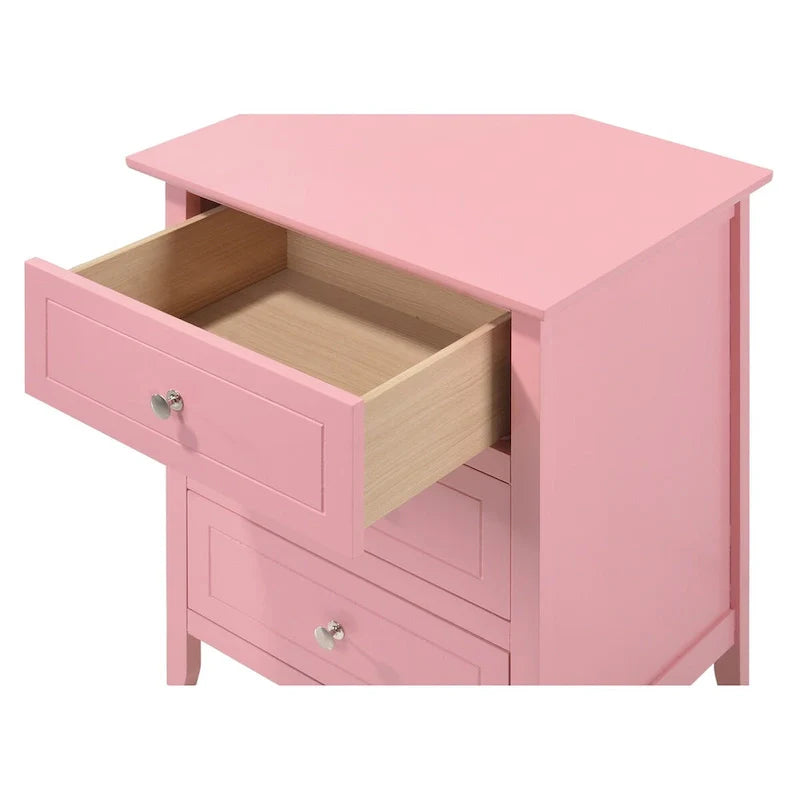 Sturdy Nightstand with Real Wood Veneers and Dove-Tailed Drawers 1