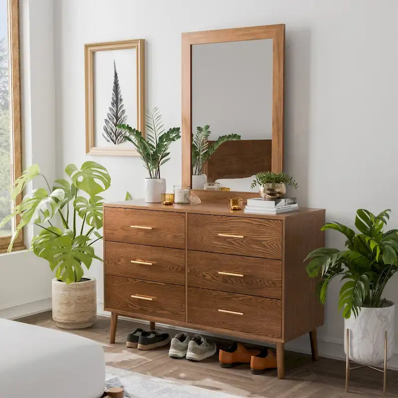 Beau Midcentury 5-Piece Queen Bedroom Set in Walnut by Furniture of America 2