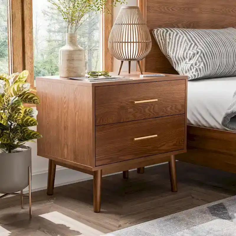 Beau Midcentury 5-Piece Queen Bedroom Set in Walnut by Furniture of America 3