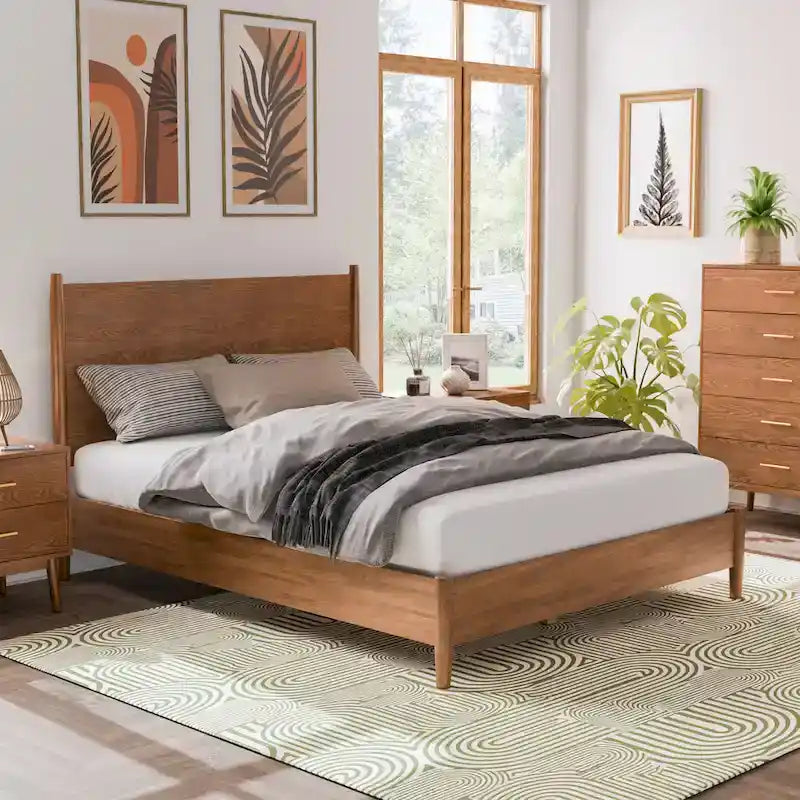Beau Midcentury 5-Piece Queen Bedroom Set in Walnut by Furniture of America 19