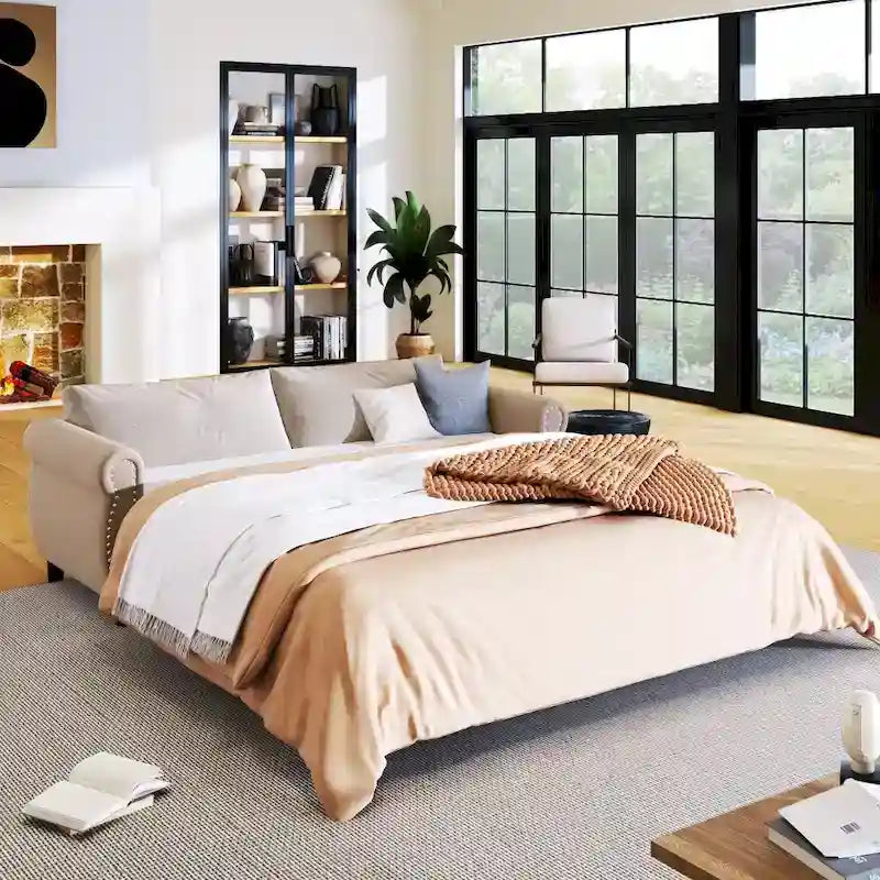 80.7-Inch 2-in-1 Sofa Bed with Spacious Mattress 1