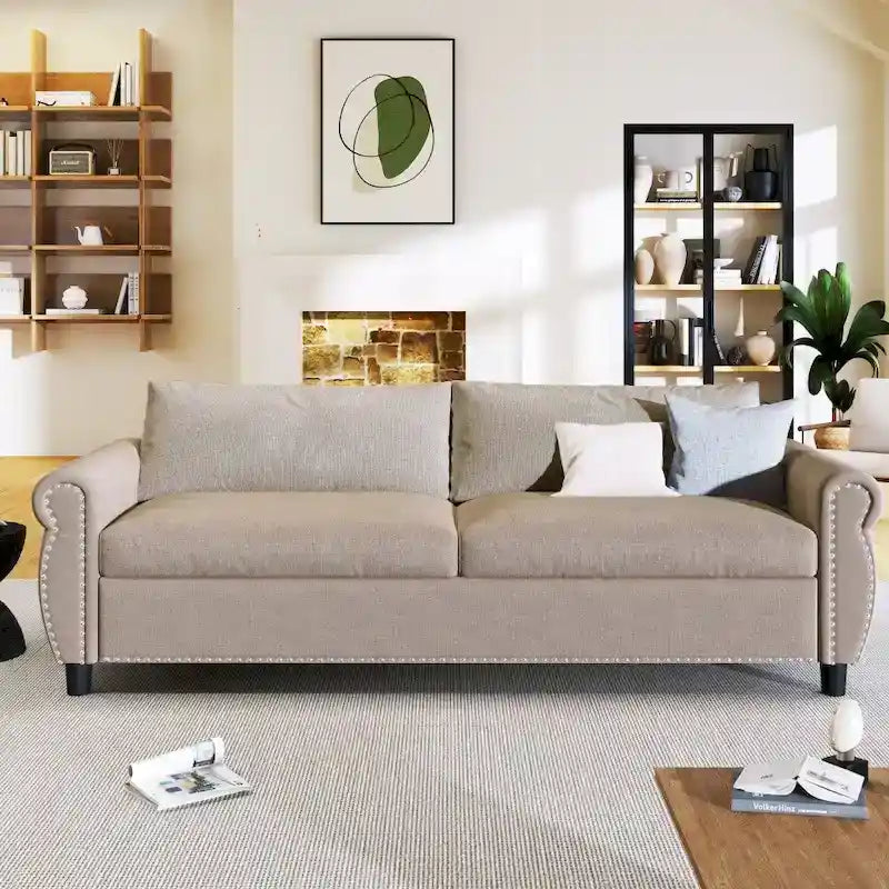 80.7-Inch 2-in-1 Sofa Bed with Spacious Mattress 2