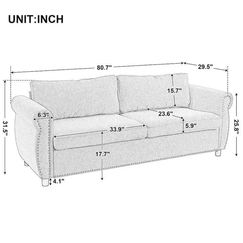 80.7-Inch 2-in-1 Sofa Bed with Spacious Mattress 5