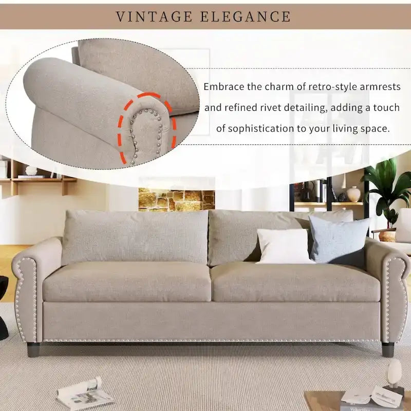 80.7-Inch 2-in-1 Sofa Bed with Spacious Mattress 6