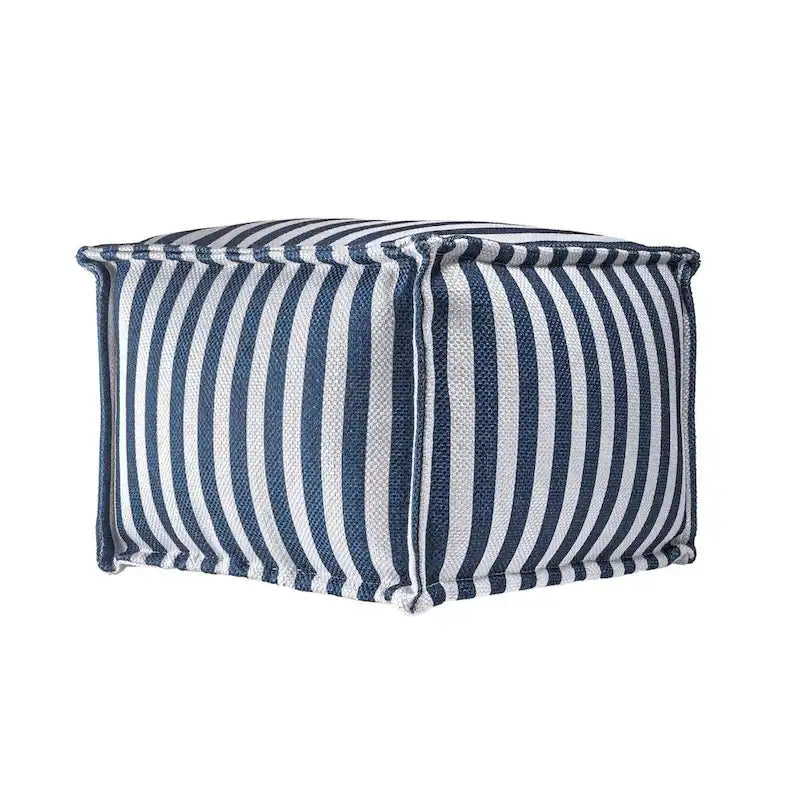 Nuloom Porto Striped Printed Ottoman Pouf for Indoor/Outdoor Use 2