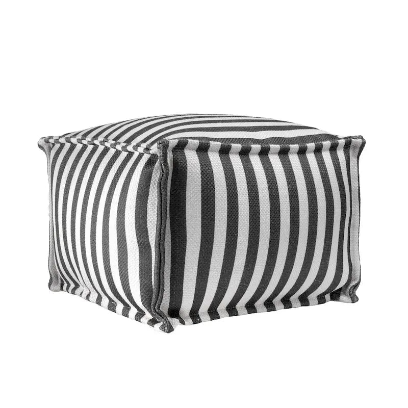 Nuloom Porto Striped Printed Ottoman Pouf for Indoor/Outdoor Use 5
