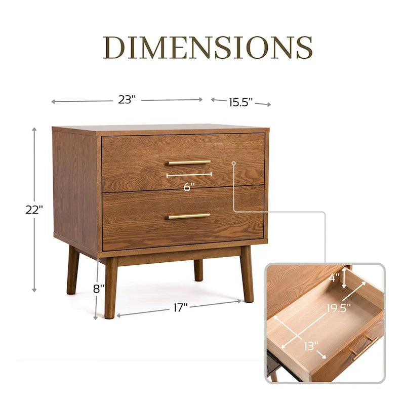 Beau Midcentury 6-Piece Walnut Queen Bedroom Set by Furniture of America 6