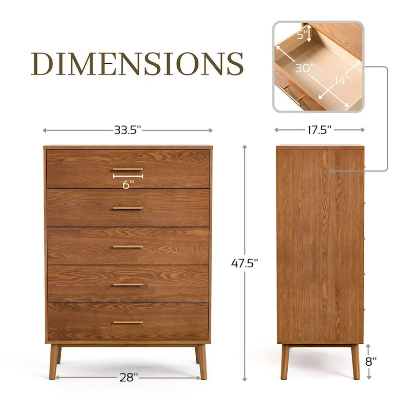 Beau Midcentury 6-Piece Walnut Queen Bedroom Set by Furniture of America 18