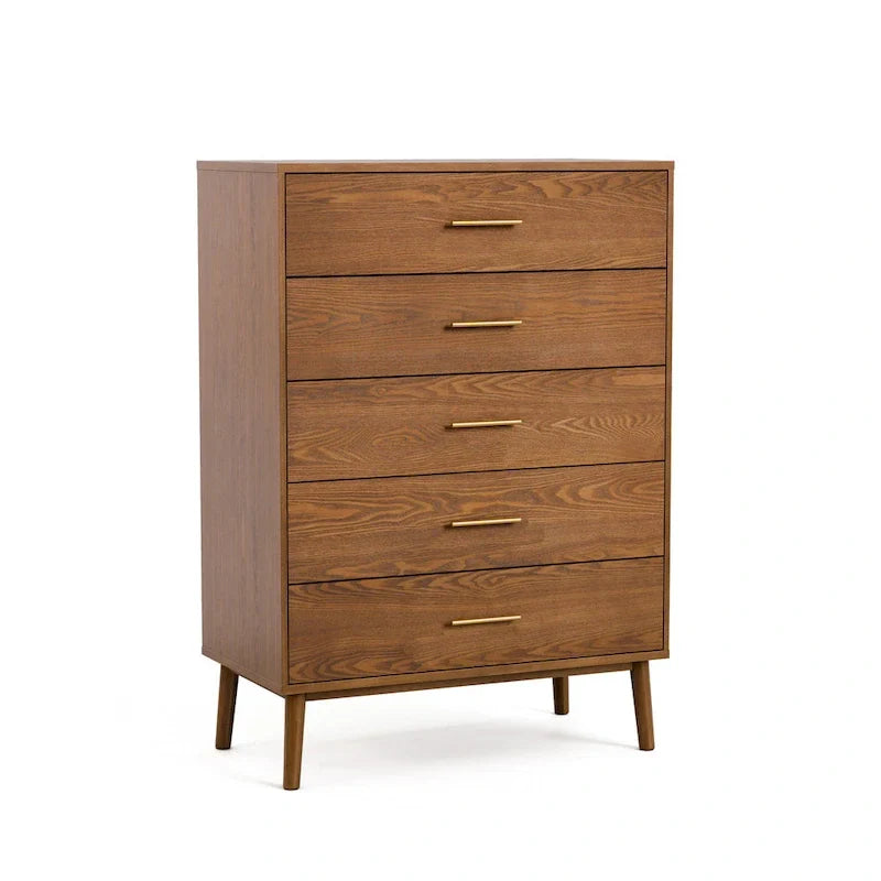 Beau Midcentury 6-Piece Walnut Queen Bedroom Set by Furniture of America 23