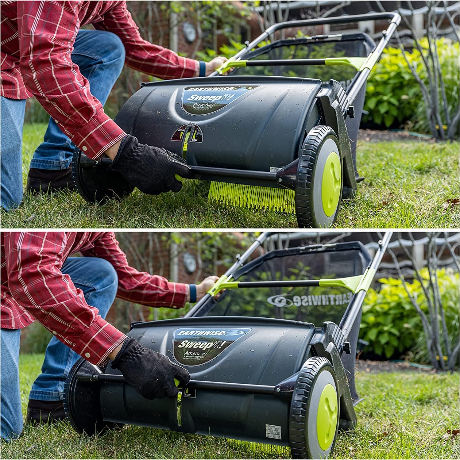 21-Inch Width Leaf & Grass Push Lawn Sweeper, Black 6