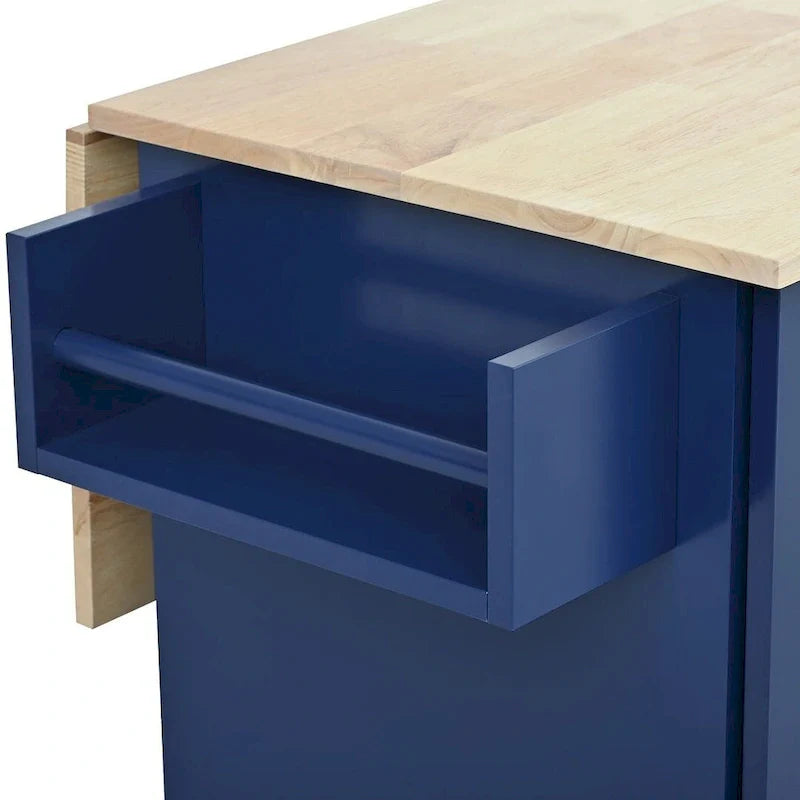 Mobile Kitchen Island on Wheels with Drop Leaf and Solid Wood Top 28