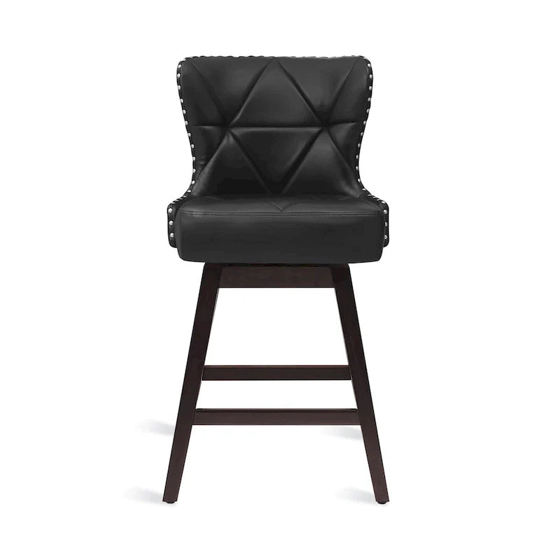 Swivel Bar Stool with Upholstered Seat and Nailhead Detail 13